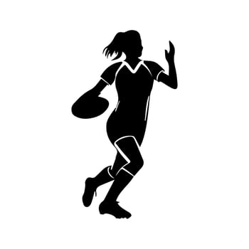 Rugby player silhouette athlete vector