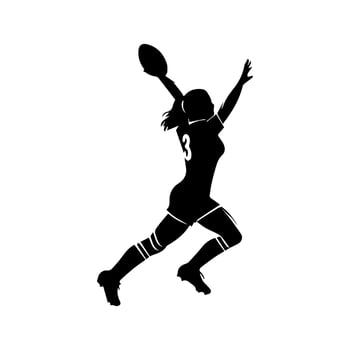 Rugby player silhouette athlete vector