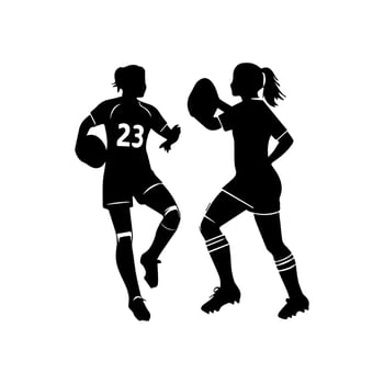 Rugby player silhouette athlete vector