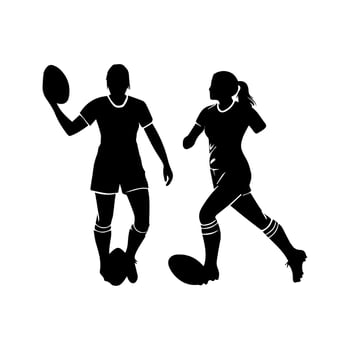 Rugby player silhouette athlete vector