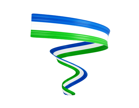 3d Flag Of Sierra Leone, 3d Shiny Waving Flag Ribbon, 3d illustration png