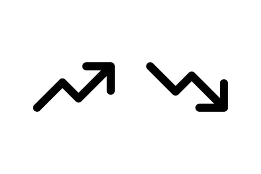 Trending up and down. icon design. vector