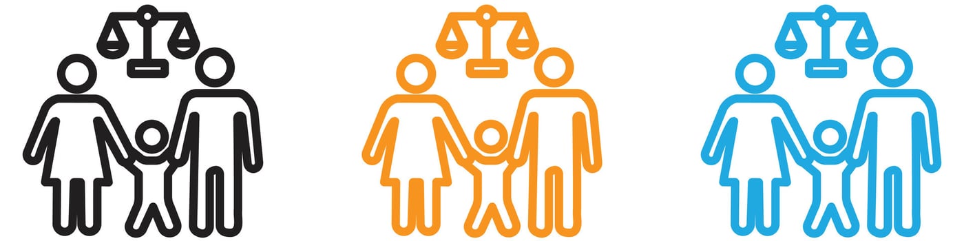 Child custody logo set collection for web app ui vector