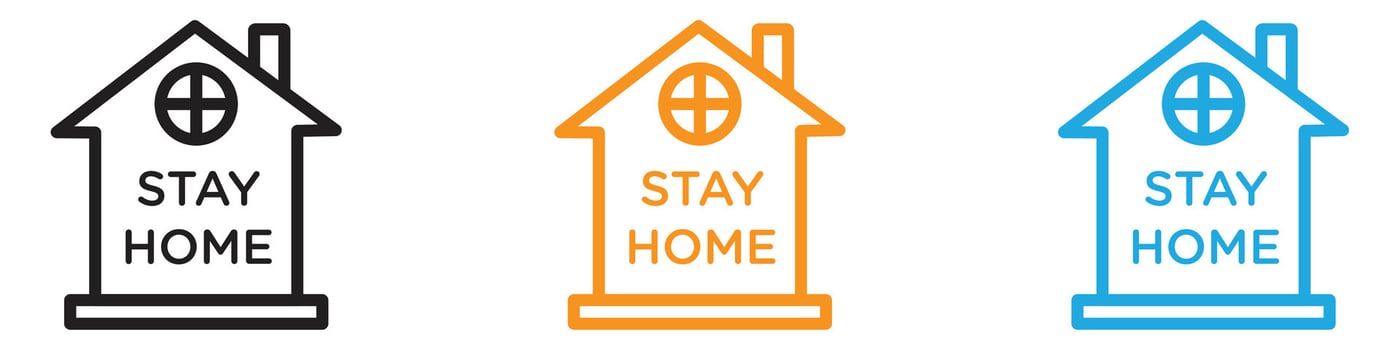 Stay home logo set collection for web app ui vector