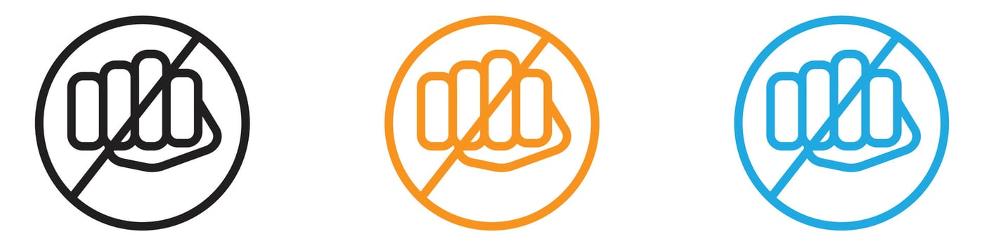 Stop violence logo set collection for web app ui vector