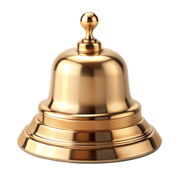 Golden school bell ready to ring for class png