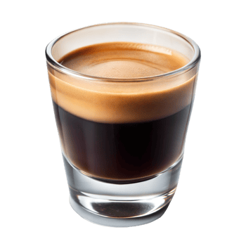 Shot of rich espresso with a creamy top png