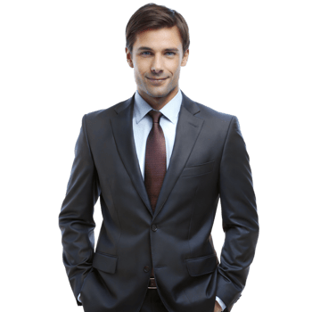 Confident young man in a tailored suit png