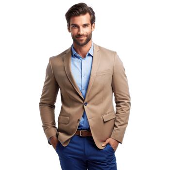 Stylish man in a casual outfit posing confidently png