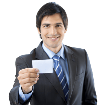 Businessman in a suit holding out a cup of coffee png