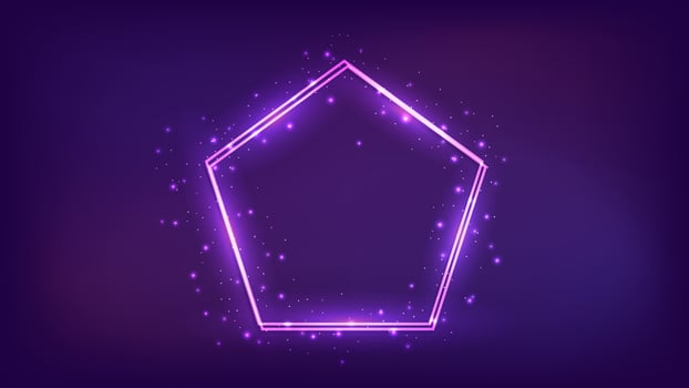 Neon double frame with shining effects vector