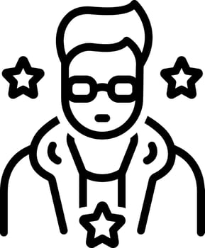 Black line icon for celebrity vector