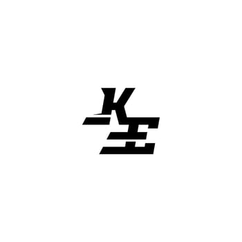 sporty style esport monogram initial letter boldand cool concept KE vector