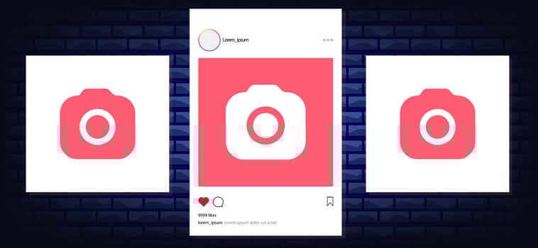 Instagram post frame mockup template. social media and social network, instagram feed web post mock up. mobile app interface template . instagram notification icon. vector