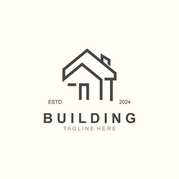 Building logo construction modern real estate symbol for architecture house and property vector