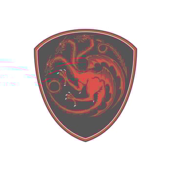 classic dragon symbol with 3 head vector