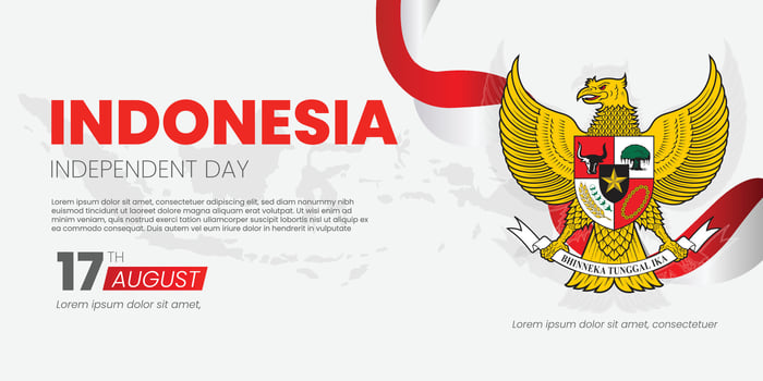 Flat design Gradient indonesia independence day illustration vector