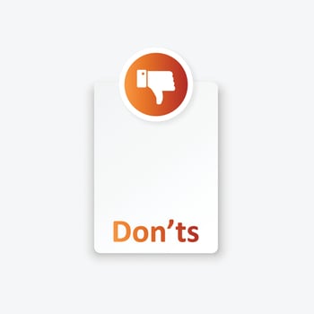 Negative list or planning icon in flat style. Paper sheet with cons clipboard illustration on isolated background. Checkbox plan sign business concept. vector