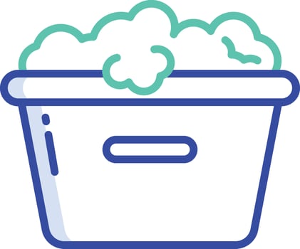 Bucket outline color illustration vector