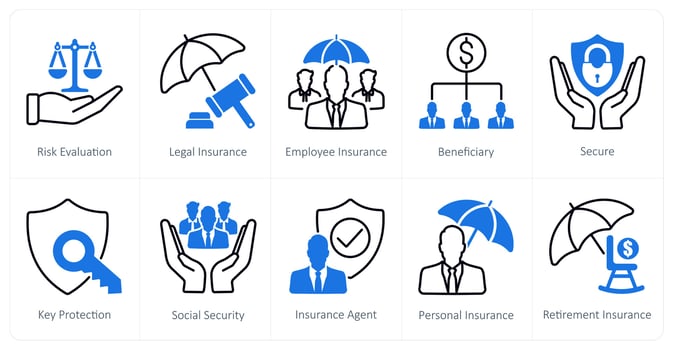 A set of 10 Insurance icons as dental insurance, medical insurance, health insurance vector
