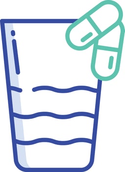 Medicine bottle outline color illustration vector