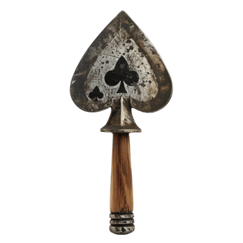 a poker chip with a spade on it png