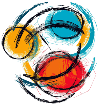 Scribbled arrow and circles isolated on transparent background png