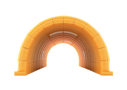 Golden archway. Isolated on transparent background png