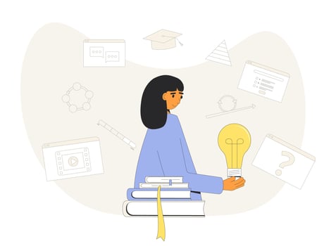 Instructional designer creating curricula or learning materials. vector