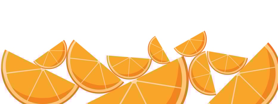 Orange fruit slice isolated on white background. vector