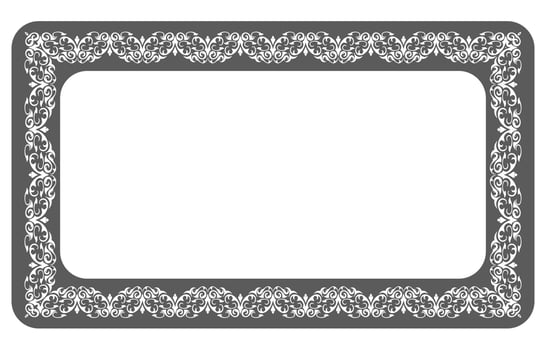 Abstract pattern frame, white and black, on white background for cards, message boxes. vector