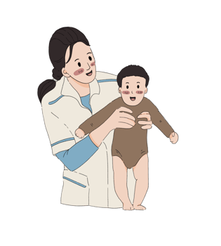 Doctor and baby element design for templates. png