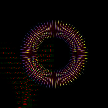 Circular equalizer musical symbol. Sound wave icon. Illustration isolated on a dark background vector