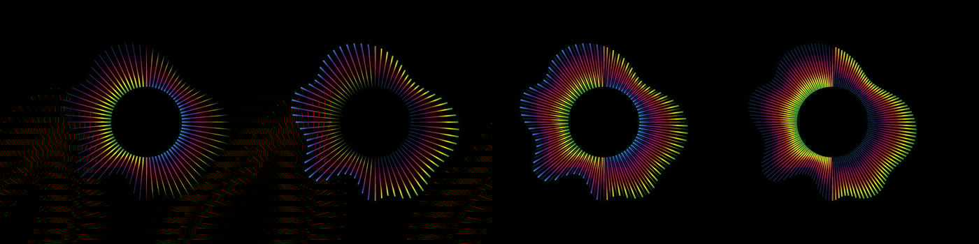 Sound waves equalizer spectrum set, Radio frequency Circle audio waves. illustration design elements isolate vector