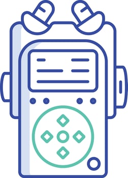 Voice recorder outline color illustration vector