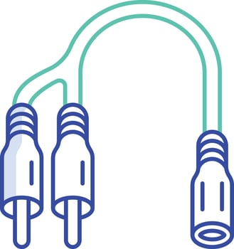 Audio Cable outline color illustration vector
