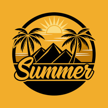 Mountain retro summer season with yellow background for your Tshirt design, community design vector
