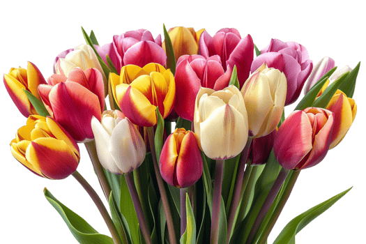 Colorful Tulip Bouquet png