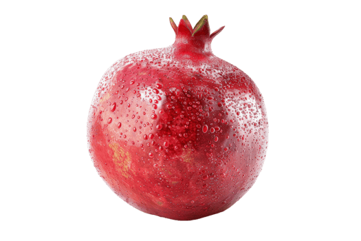 Red Pomegranate With Dew Drops png