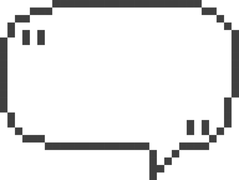 8bit retro game pixel speech bubble balloon with quotation marks, icon sticker memo keyword planner text box banner png