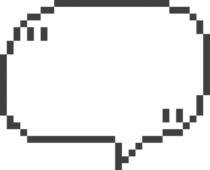 8bit retro game pixel speech bubble balloon with quotation marks, icon sticker memo keyword planner text box banner png