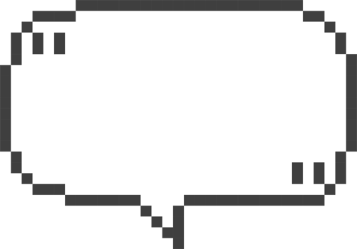 8bit retro game pixel speech bubble balloon with quotation marks, icon sticker memo keyword planner text box banner png