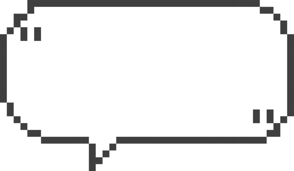 8bit retro game pixel speech bubble balloon with quotation marks, icon sticker memo keyword planner text box banner png