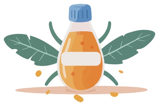 illustration of a bottle and leaf vector