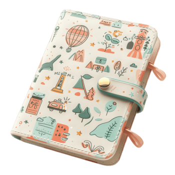 Adventure-Themed Travel Journal With Doodles png
