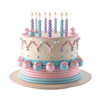 A Festive Birthday Cake With Pastel Dreams png
