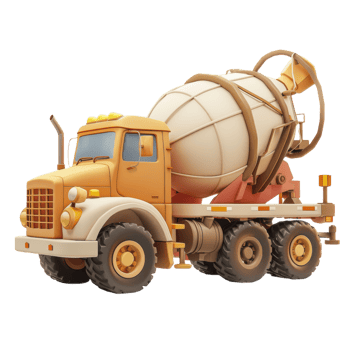 A Cement Mixer Truck Ready to Roll png