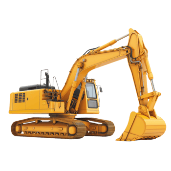 Powerful Yellow Excavator Ready to Dig png
