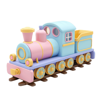 Pastel Dream Train on Tracks png