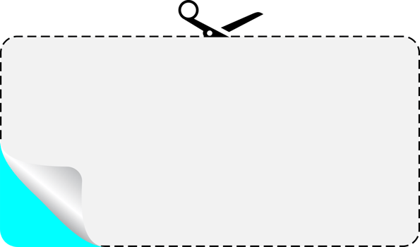 Scissors cutting through dashed line png